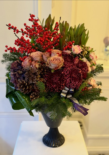 Kırmızı Bordo Yılbaşı Aranjmanı