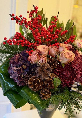 Kırmızı Bordo Yılbaşı Aranjmanı