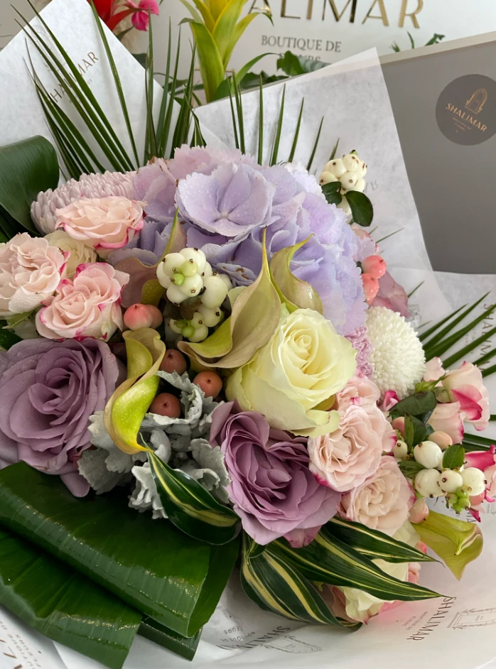 Deluxe Mor Ve Pembe Renklerde Ortanca Buketi