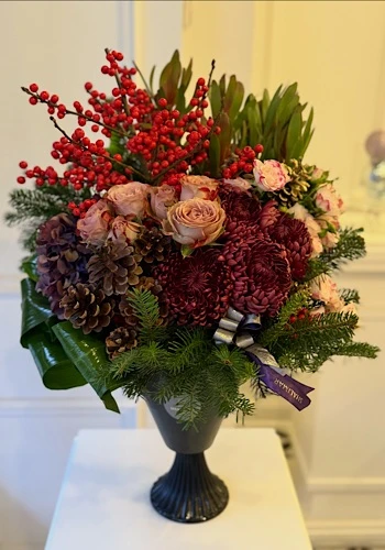 Kırmızı Bordo Yılbaşı Aranjmanı