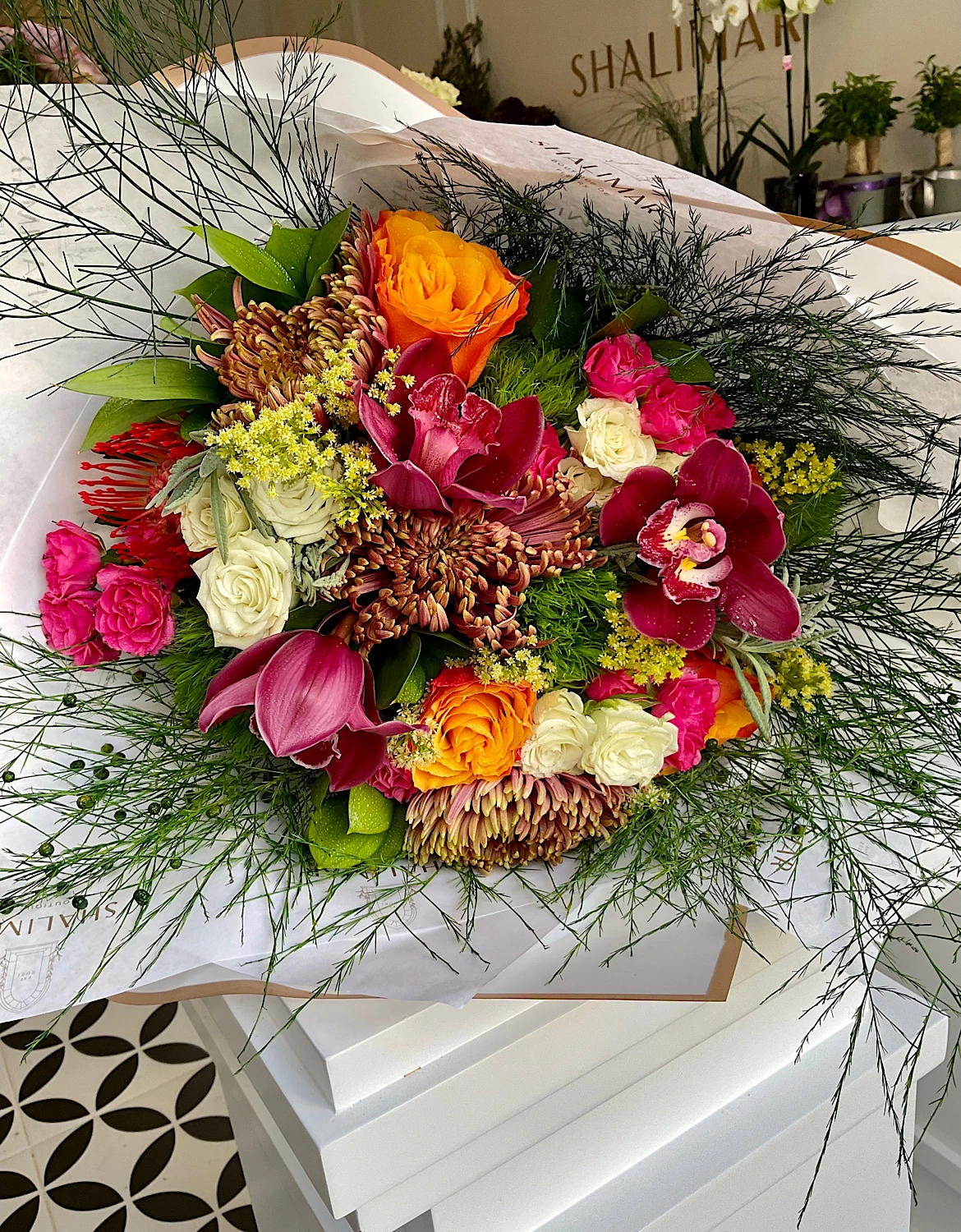 Turuncu Kırmızı Deluxe Buket